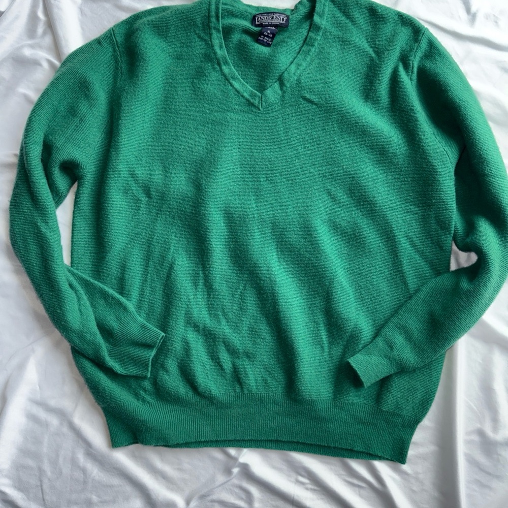 Classic Green V-Neck Sweater